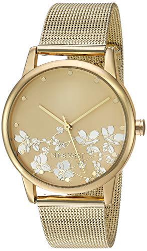 Nine West Women S Gold-Tone Mesh Bracelet Watch N: Scratch resistant mineral crystal lens and Japanese quartz movement.