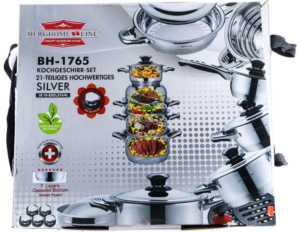 NEW Berghome Line BH-1765 Switzerland Design 21pc Cookware Set (1 of 1)