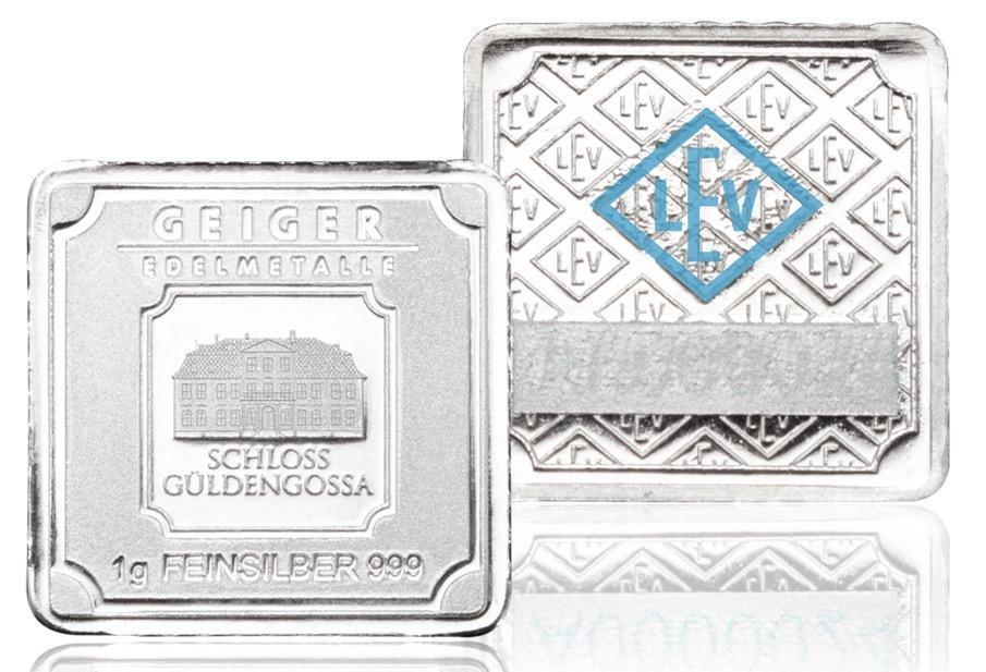 Germany .999 Fine Pure Silver Square Bar - Glows In the Dark - Geiger Mint: Germany .999 Fine Pure Silver Square Bar - Glows In the Dark - Geiger Mint