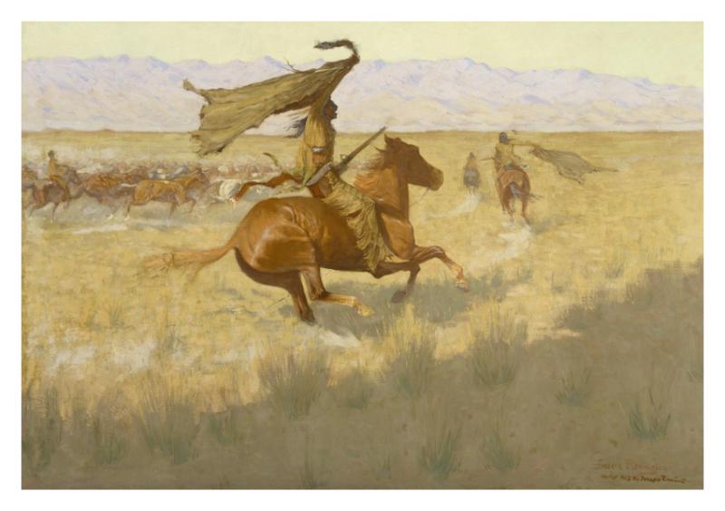 Frederick Remington - Giclee Canvas -"The Stampede" 34 x24" Unstretched (1 of 2)