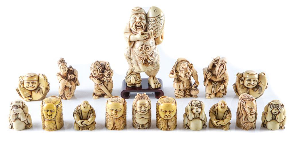 17pc Collection - Oriental, Asian, Buddha's, Kings, Monkeys.2" - 6" Tall - Private Collector -China: 17pc Collection - Oriental, Asian, Buddha's, Kings, Monkeys.2" - 6" Tall - Private Collector -China Origin