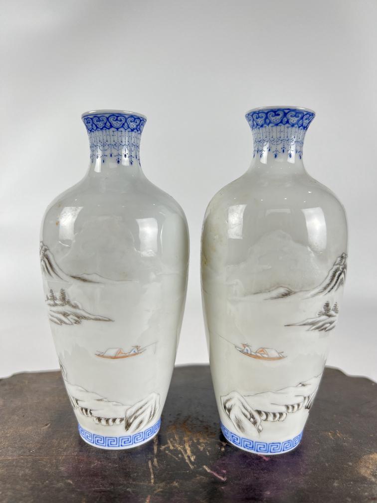 A fine famille rose eggshell Mei-ping vase, marked. (1 of 18)