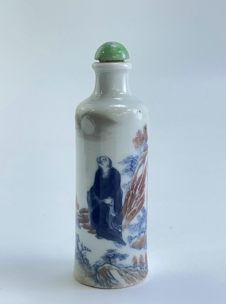 An underglaze red and blue&white snuff bottle vase, Marked. (1 of 10)