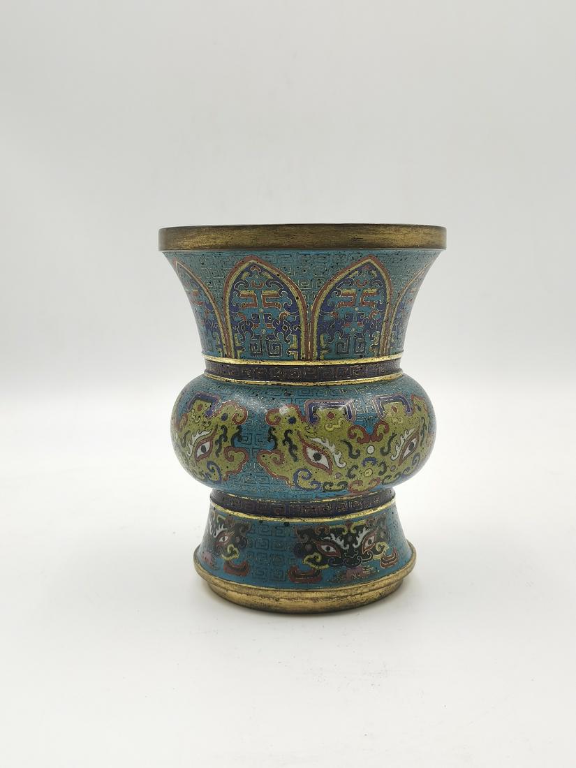 A Chinese bronze cloisonne vase, QianLong Pr. (1 of 10)