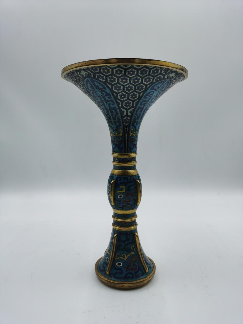 A Chinese bronze cloisonne vase, QianLong Pr. (1 of 8)