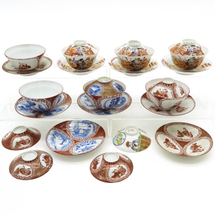 Diverse Lot of 19th Century Japanese Porcelain: Size:(24 pieces of egg shell Japanese porcelain, in diverse conditions.) Shipping:EU\HK\USA Ondoor shipping estimation:115EUR Condition:(Good Condition, No Repairment Checked by UV&Strong Light, Age