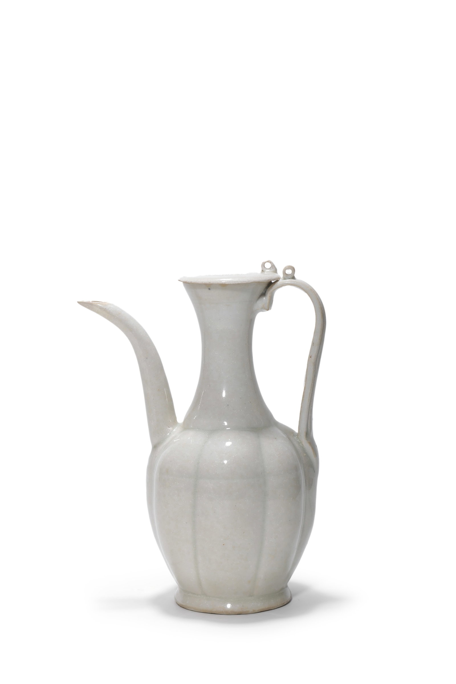 A Qingbai Glaze Lobed Ewer, 12th?C13th C Pr.: Size:(Height17cm) Shipping:EU\HK\USA Ondoor shipping estimation:155EUR Condition:(Good Condition, No Hairlines, No Cracks, No Repairment Checked by UV&Strong Light, Age Traces) Terms:(It is the Buyer'