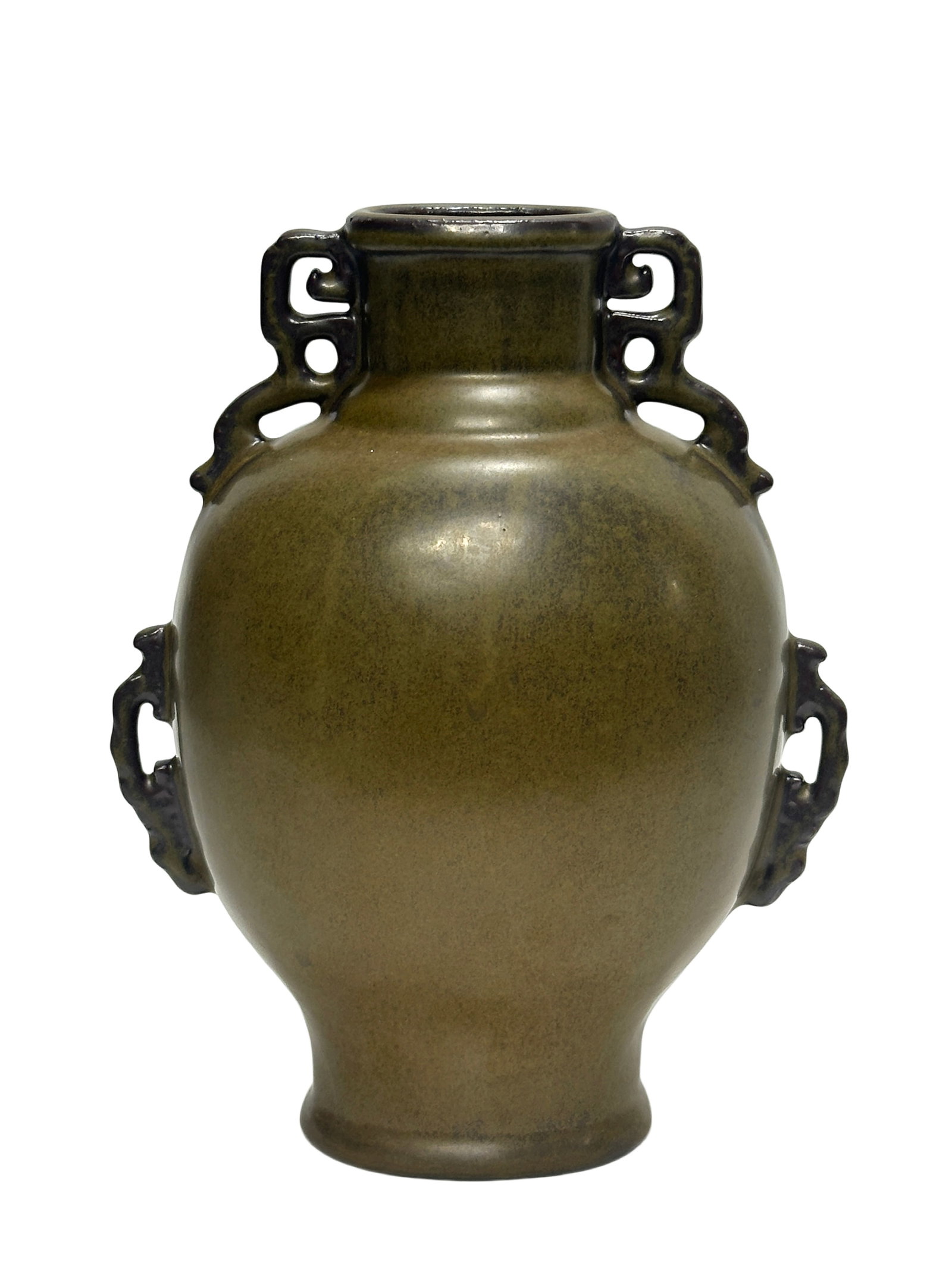 A Chinese teadust colour moonflask vase, Qian Long Pr.: Size:(Height22.8cm, Mouth Diameter6.3cm) Shipping:EU\HK\USA Ondoor shipping estimation:115EUR Condition:(Good Condition, No Hairlines, No Cracks, No Repairment Checked by UV&Strong Light, Age Traces)