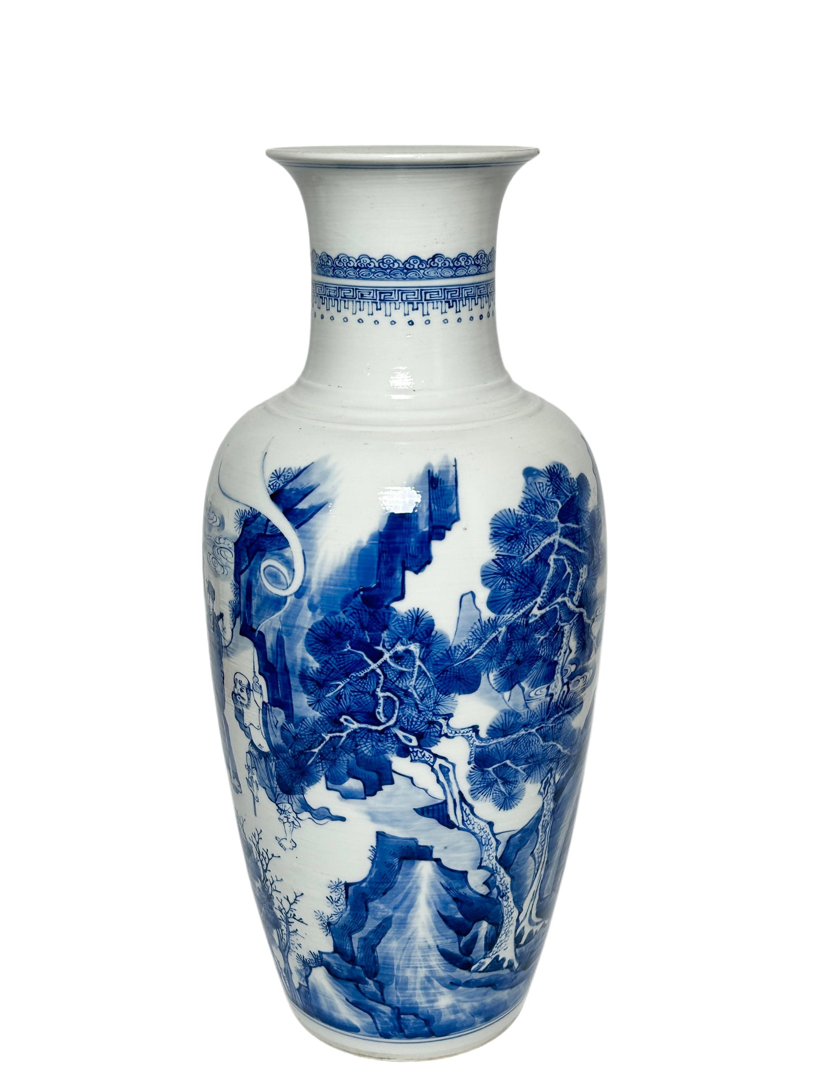 A Chinese blue and white depicting figure vase, Kang Xi Pr. (1 of 12)