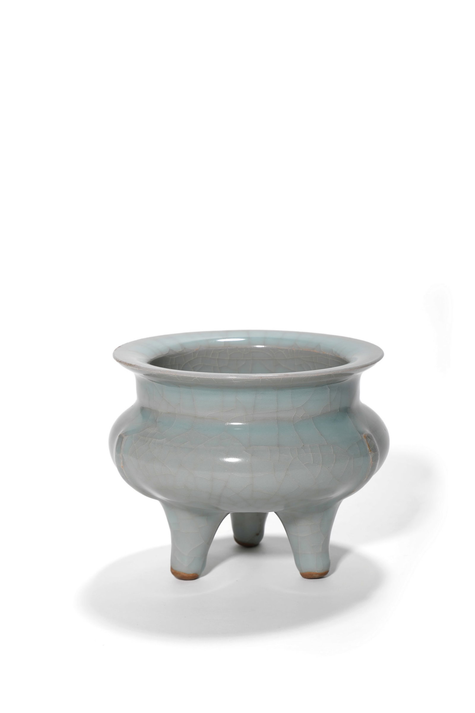 A Longquan Celadon Tripod Censer, 13th?C14th C Pr. (1 of 4)