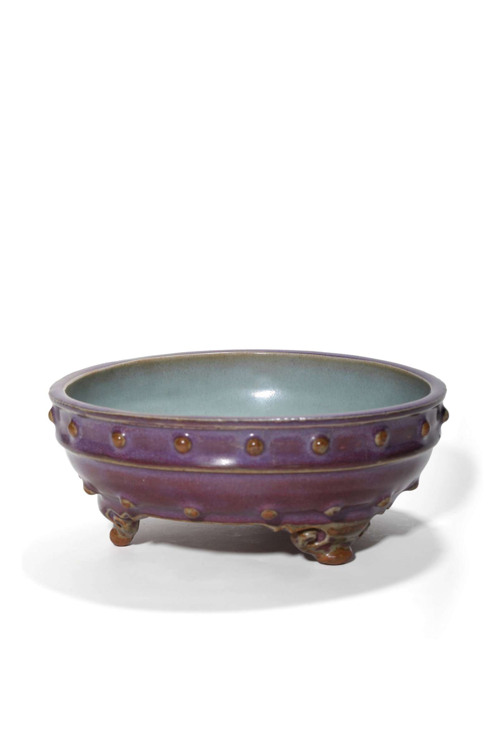 A Jun Kiln Purple Splashed Tripod Narcissus Basin, 12th?C14th C Pr. (1 of 4)