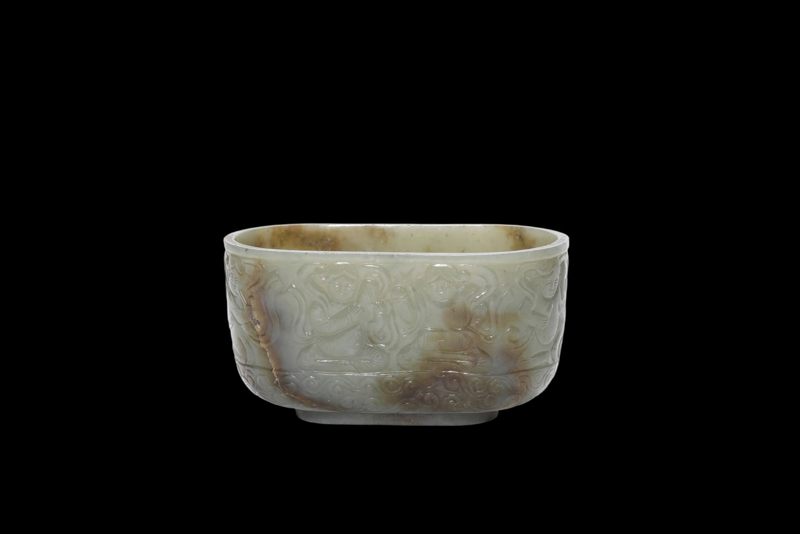 A Carved Celadon Jade Censer, 17th?C19th C Pr. (1 of 5)