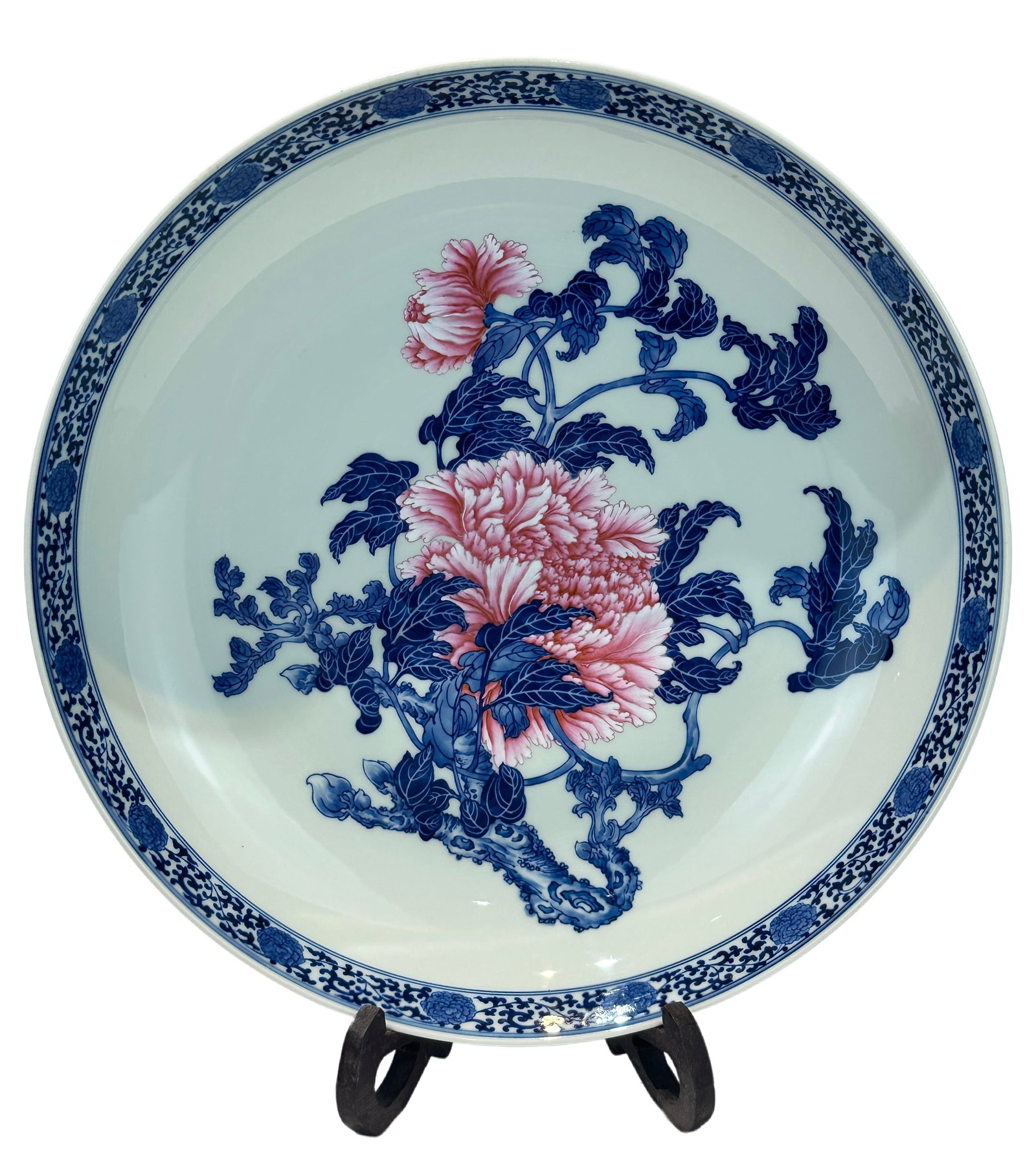 A Chinese blue-and-white famille rose flower tray, Republic Pr. (1 of 6)