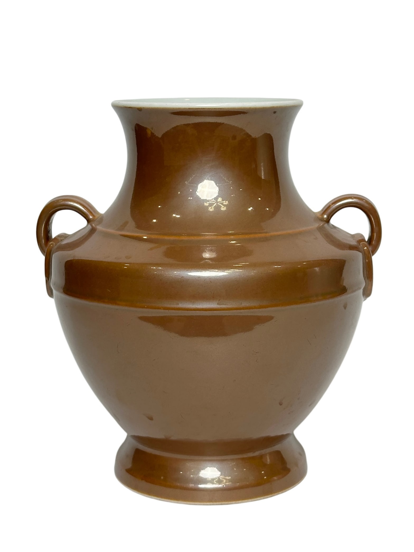 A Purple colour glazed vase with double-ears, Qing Dynasty Pr. (1 of 6)