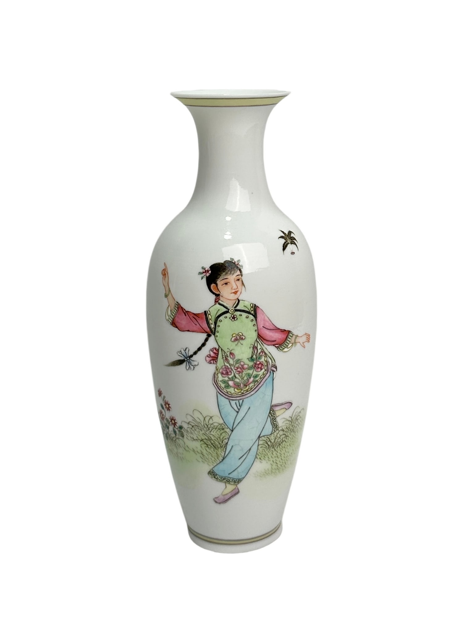 A Chinese Famille Rose vase, 1960's Pr. (1 of 9)