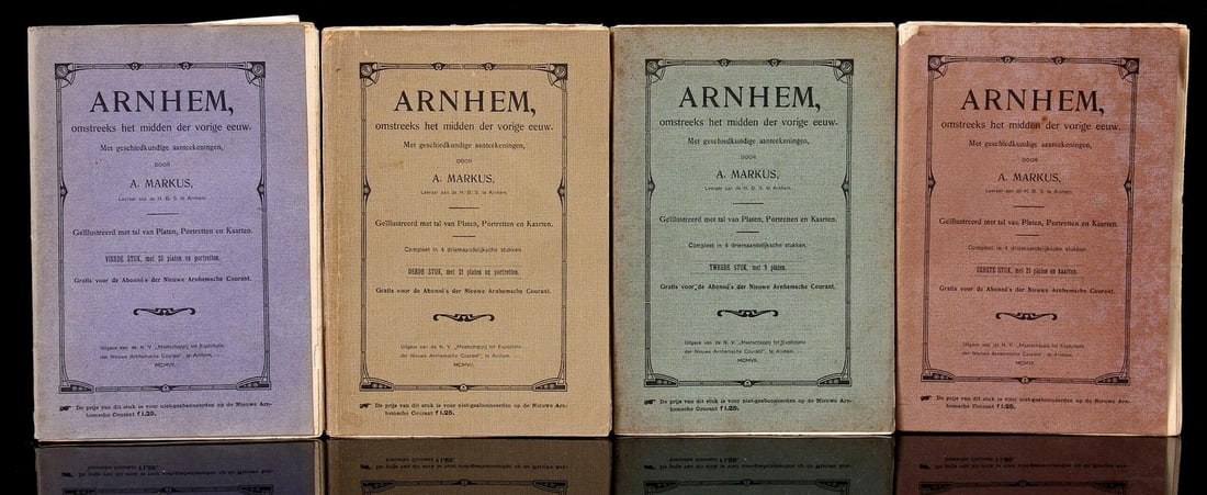 Antoon markus: Size:(Antoon (sr.) Markus (1842-1907) 4-part series Arnhem, around the middle of the last century with historical notes by A Markus Sr, 1906, 1907, possibly proof, not included. The four episodes were