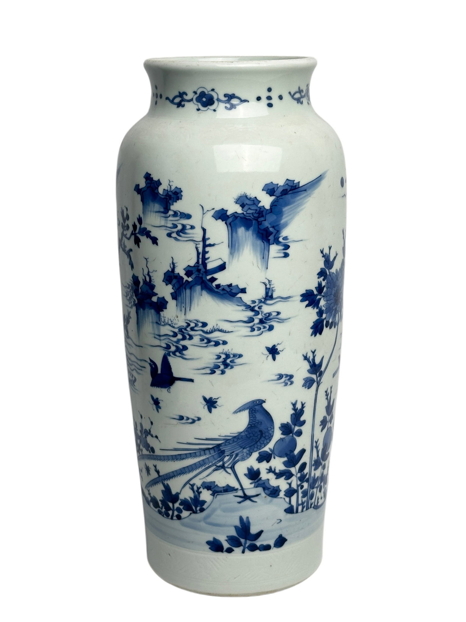 A Blue and white cylindal vase, Ming Dynasty Pr. (1 of 7)