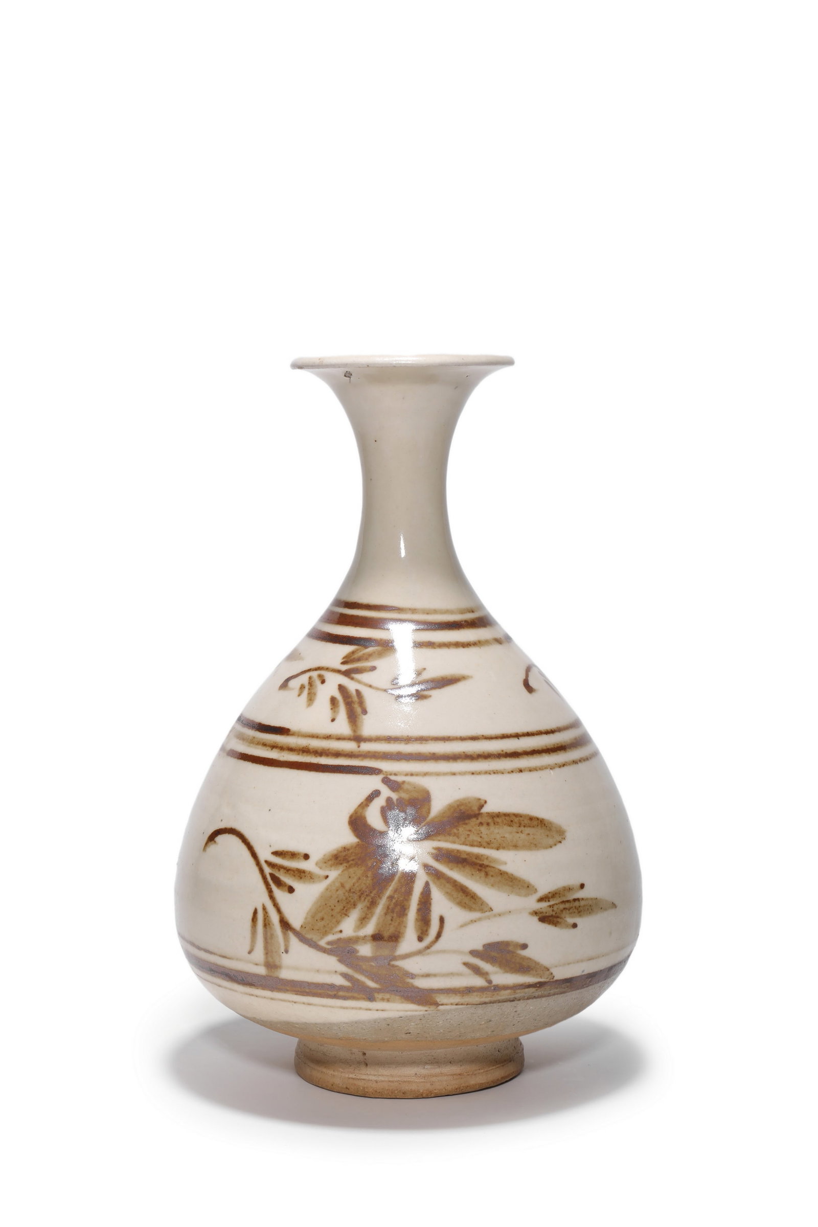 A Cizhou Kiln Brown Floral Yuhuchun Vase, 12th?C13th C Pr. (1 of 6)