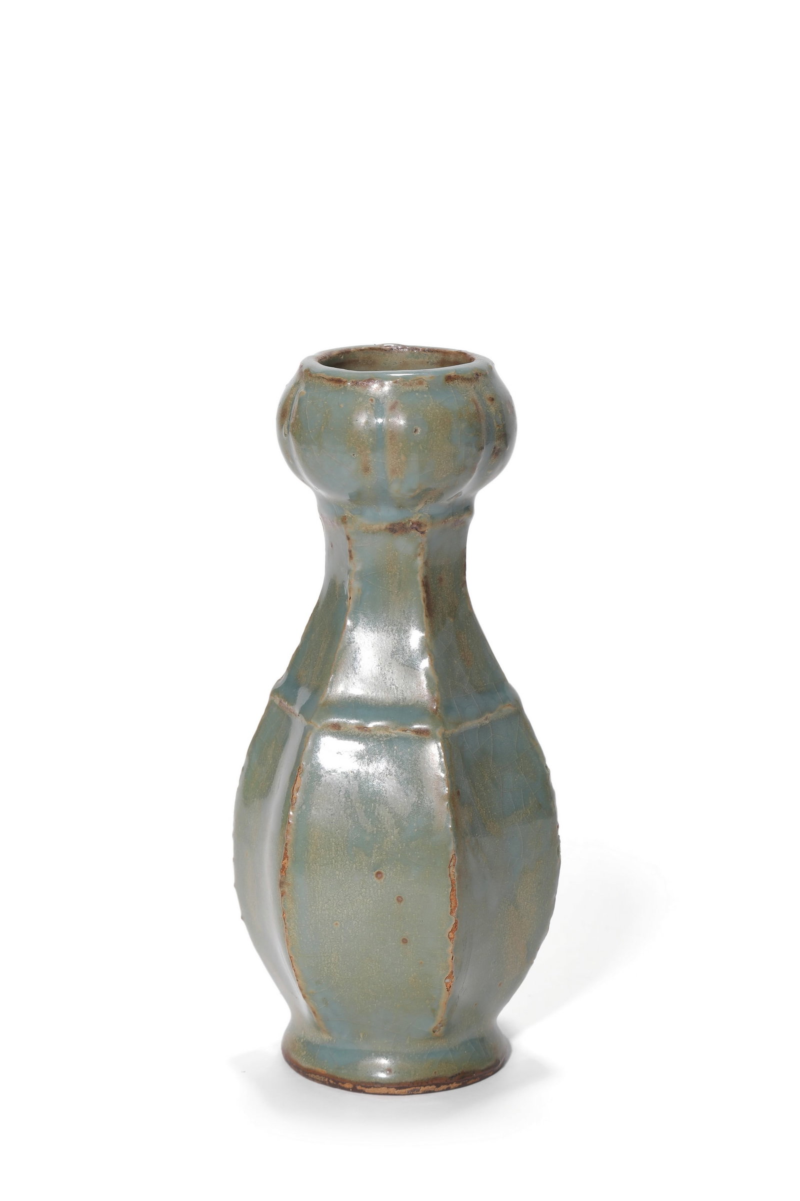 A Jun Kiln Hexagonal Garlic Head Vase, 12th?C14th C Pr. (1 of 4)