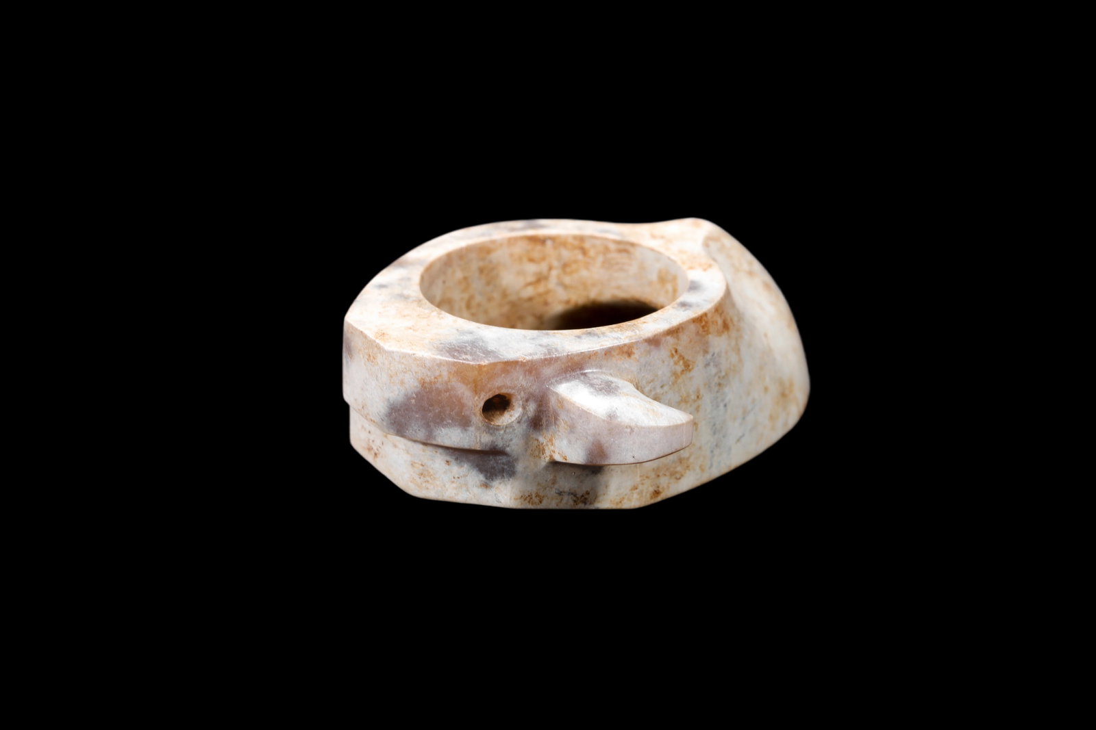 A Calcified Pale Jade Archer's Ring, Warring States, Circa 475?C221 BC Pr. (1 of 4)