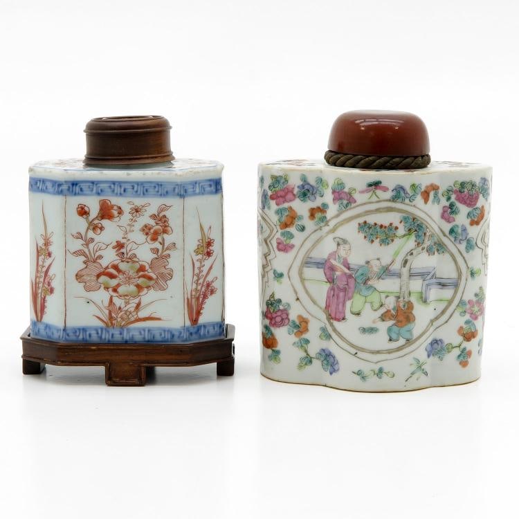 Two Chinese Tea Boxes, Qing Dynasty Pr. (1 of 6)