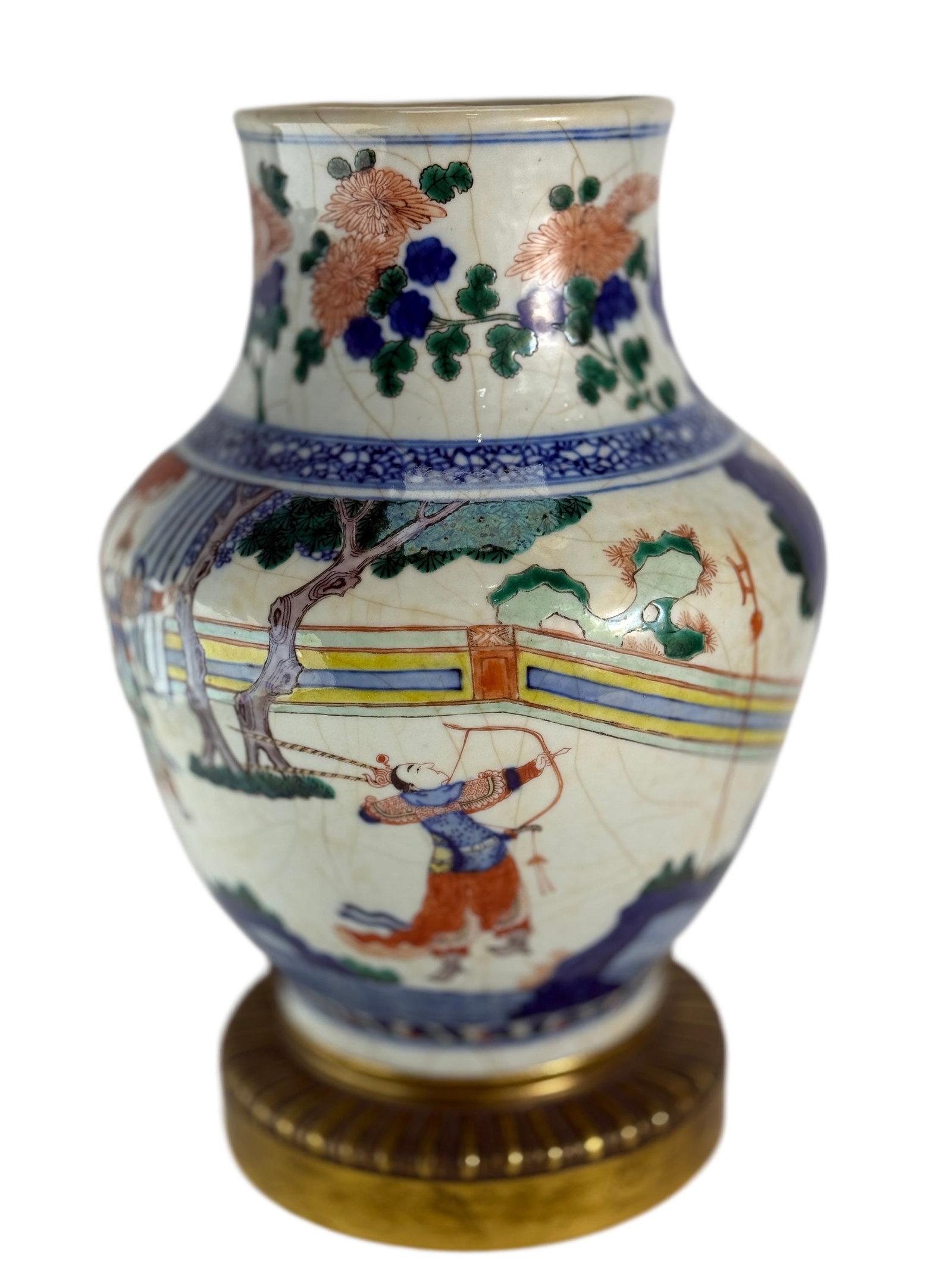 A Chinese Famille Verte vase, Qing Dynasty Pr. (1 of 9)