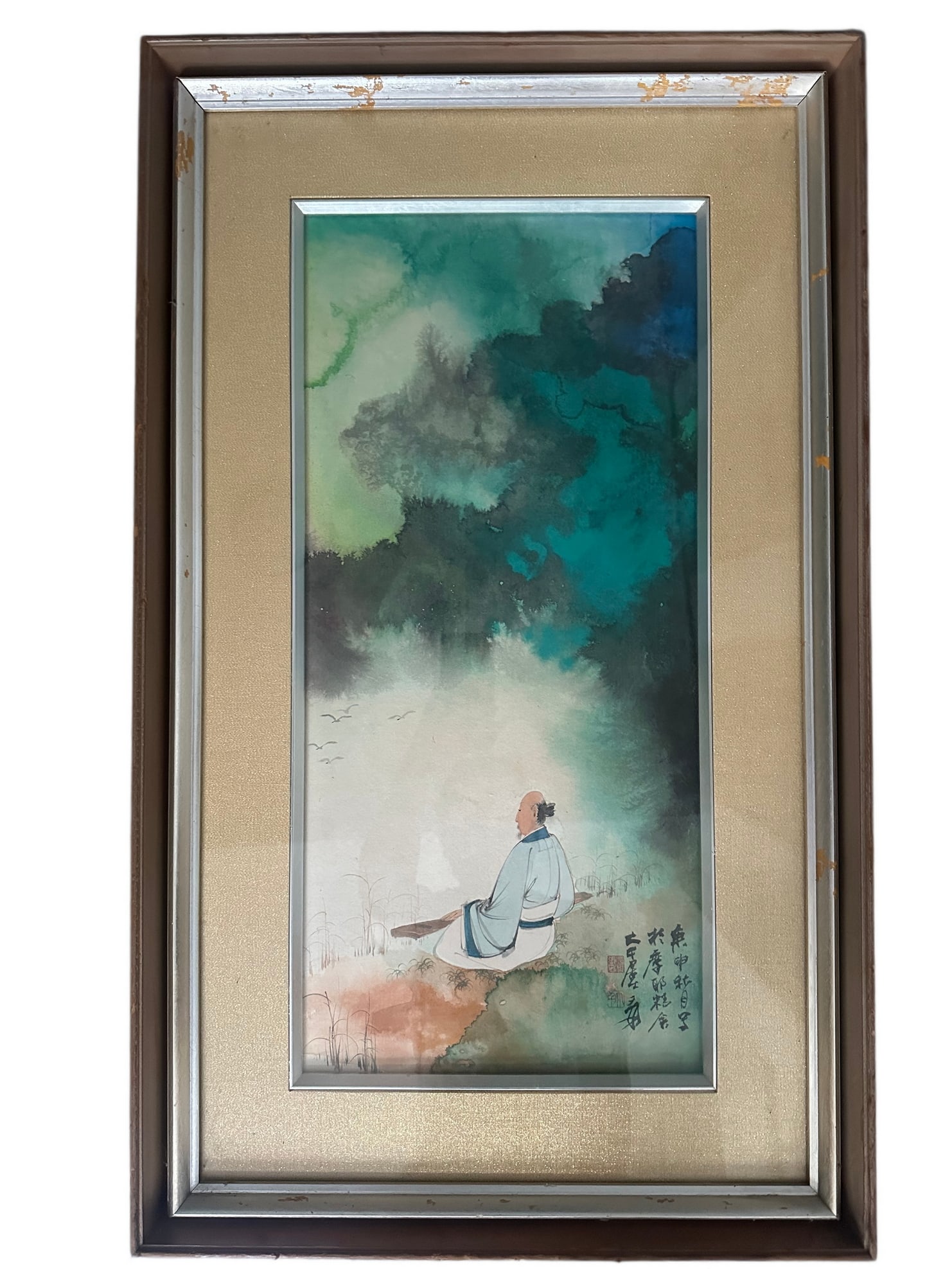 An old Chinese handpainting, Signed&Marked.: Size:(62x28cm) Shipping:EU\HK\USA Ondoor shipping estimation:165EUR Condition:(Good Condition, No Repairment Checked by UV&Strong Light, Age Traces) Terms:(It is the Buyer's responsibility to inspect 
