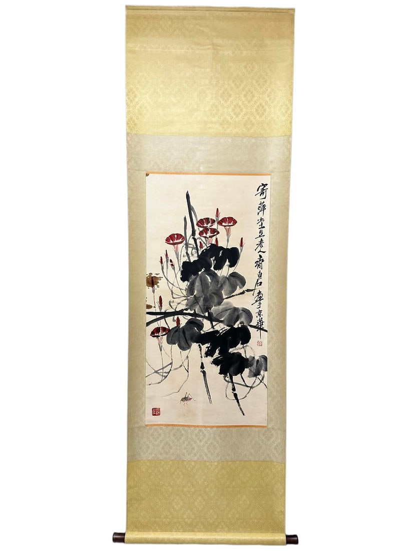 An old Chinese handpainting, Signed&Marked.: Size:(49x99cm) Shipping:EU\HK\USA Ondoor shipping estimation:95EUR Condition:(Good Condition, No Repairment Checked by UV&Strong Light, Age Traces) Terms:(It is the Buyer's responsibility to inspect e