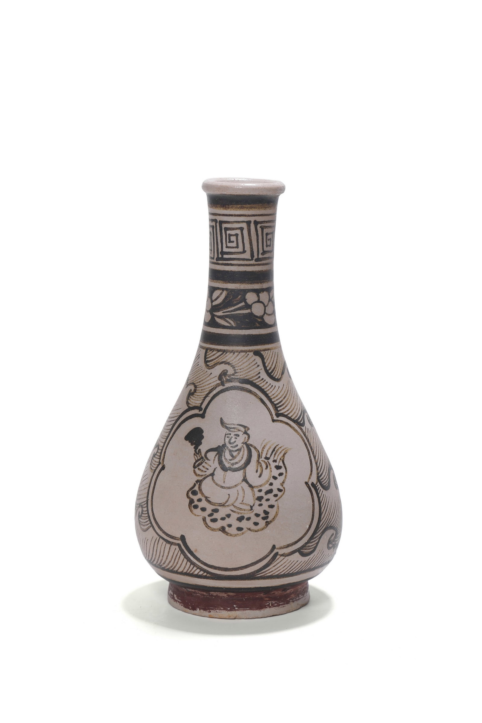 A Chinese Ancient painted white?ground pear?shaped vase, 13th?14th century Pr. (1 of 5)