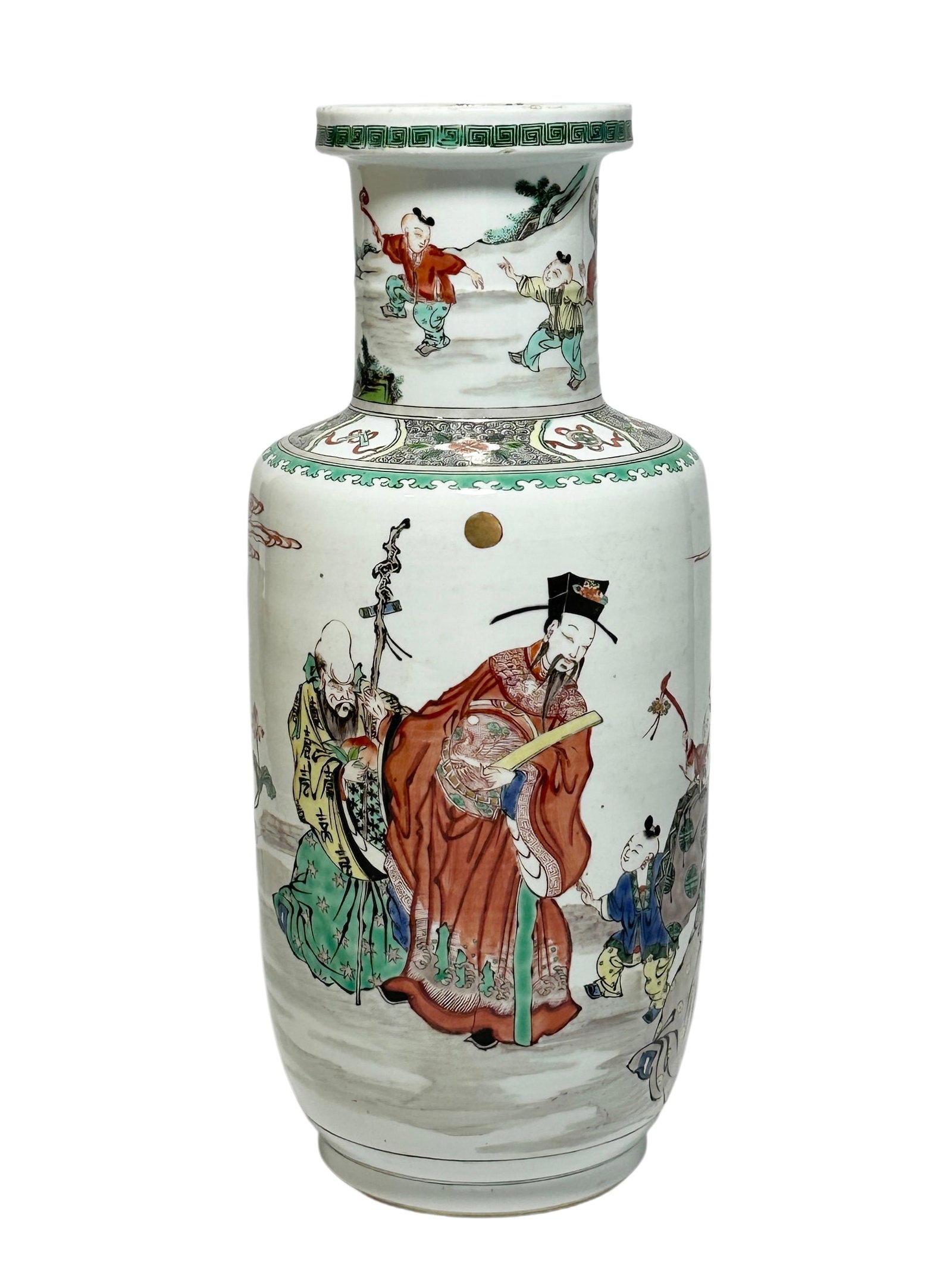 A Chinese Famille Verte vase, Kang Xi Pr. (1 of 8)