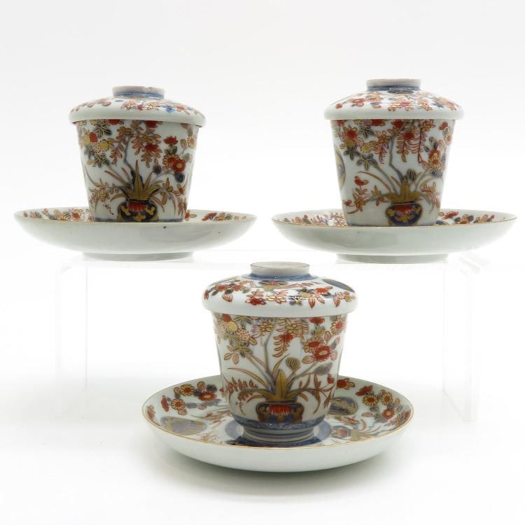 18th Century Lidded Chocolate Cups with Underplates, Qing Dynasty Pr.: Size:(Mouth Diameter15cm) Shipping:EU\HK\USA Ondoor shipping estimation:105EUR Condition:(Good Condition except minor chips, No Repairment Checked by UV&Strong Light, Age Traces) Terms:(It is the
