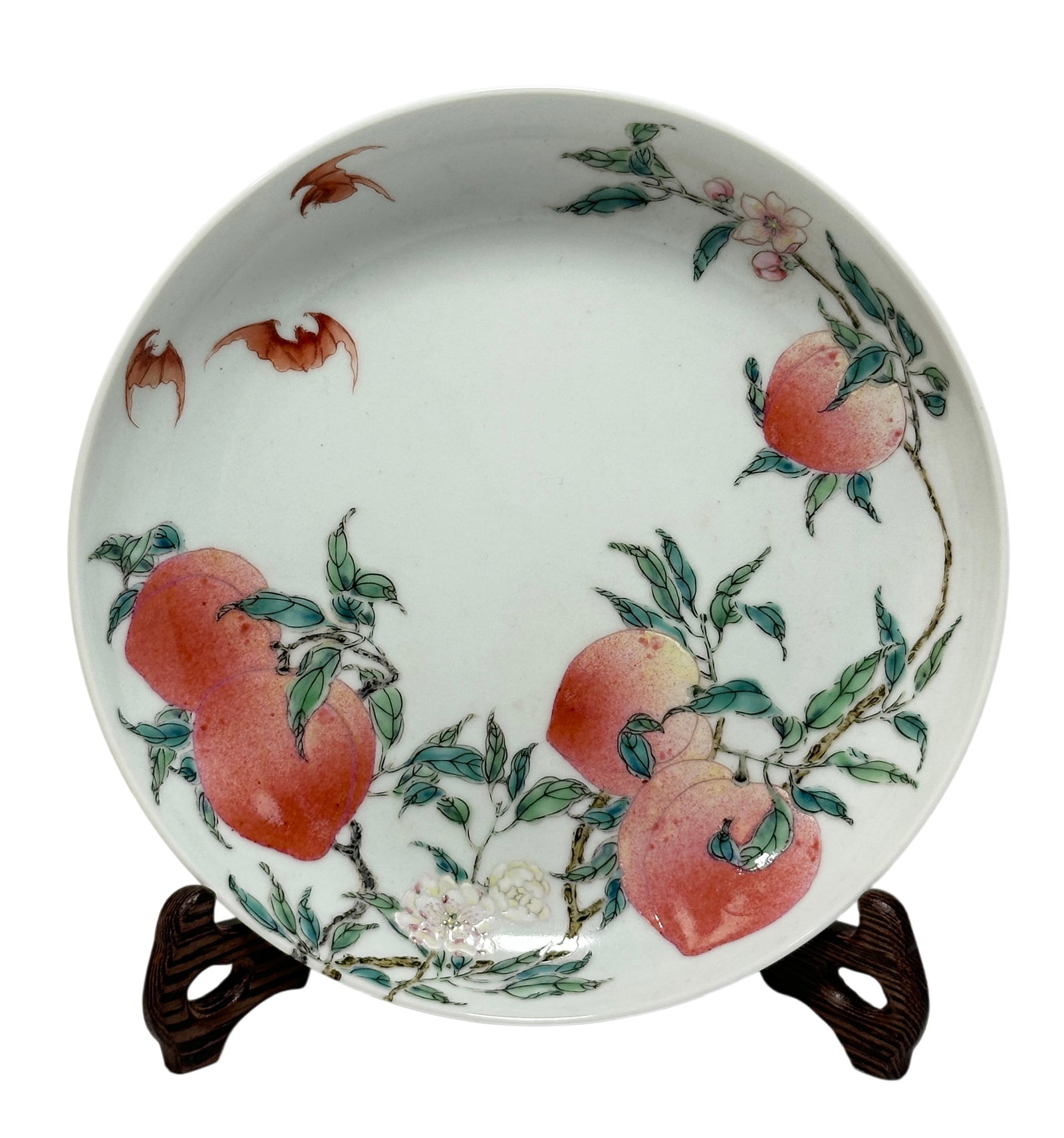 A Chinese Famille Rose plate with eight peaches painted, YongZheng Pr. (1 of 7)