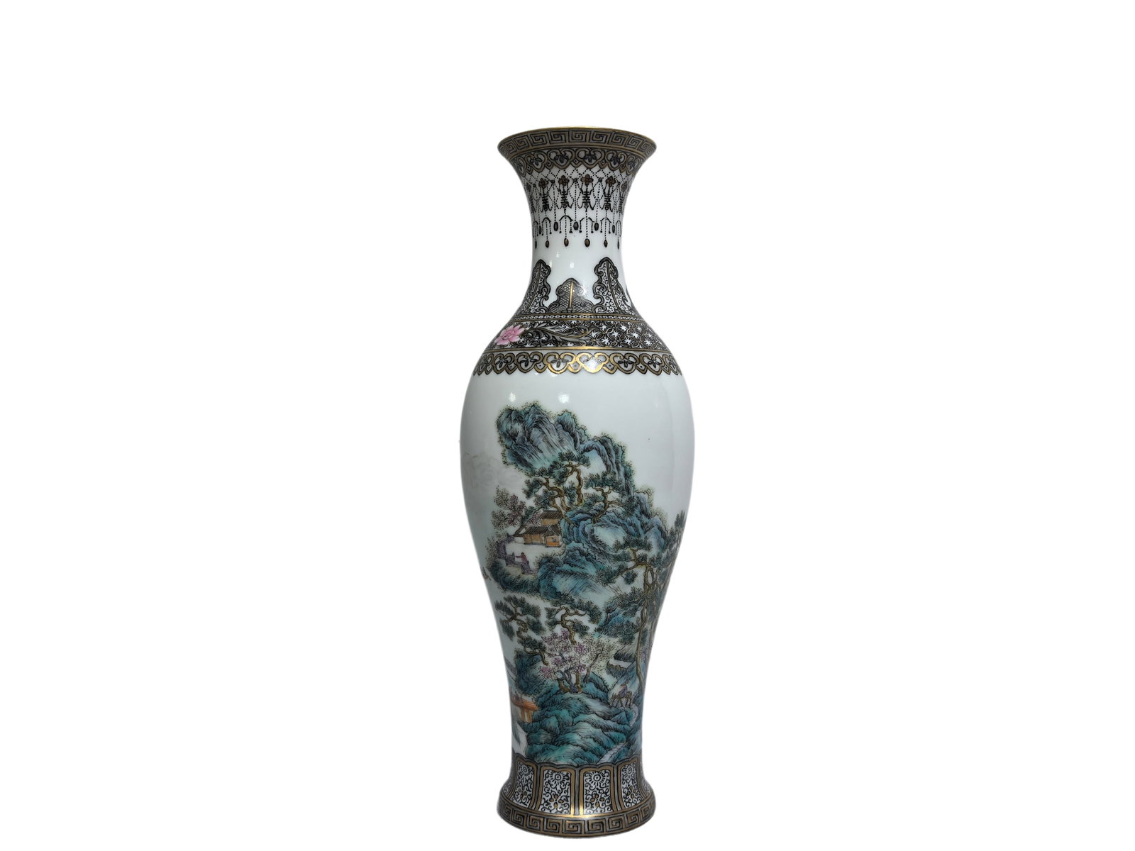 A Chinese Famille Rose vase, Qing Dynasty Pr.: Size:(Height22.5cm, Mouth Diameter7.5cm) Shipping:EU\HK\USA Ondoor shipping estimation:125EUR Condition:(Good Condition, No Hairlines, No Cracks, No Repairment Checked by UV&Strong Light, Age Traces)