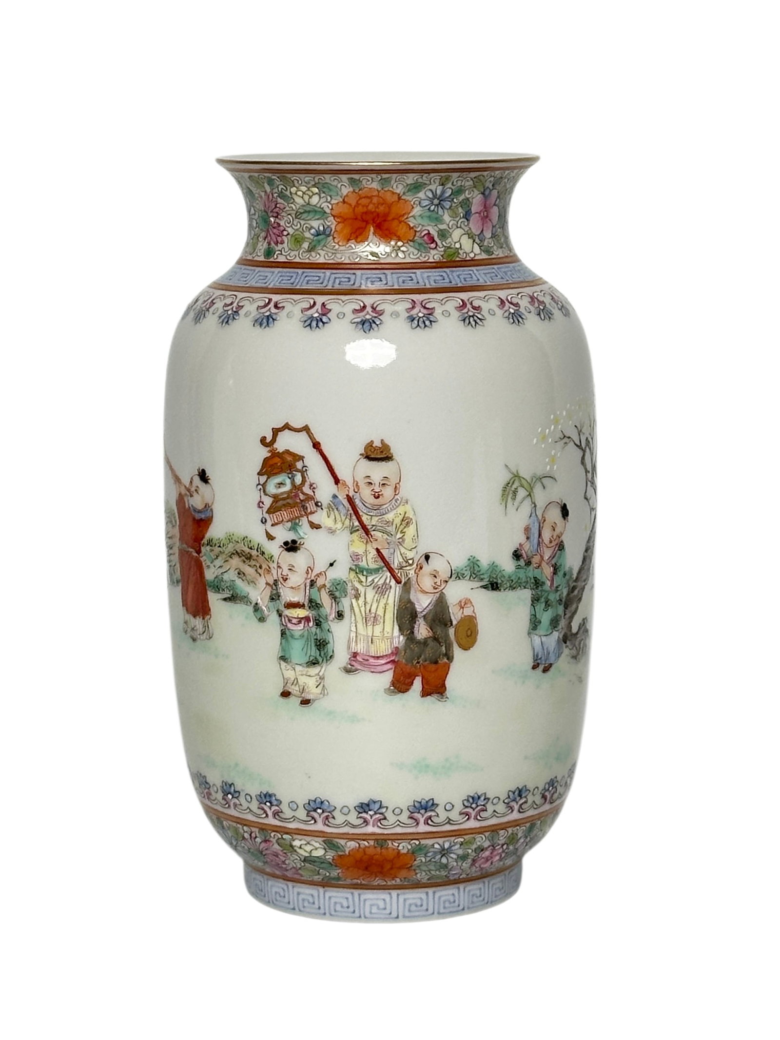 A Chinese Famille rose vase with infant playing scene, Republic Pr. (1 of 8)
