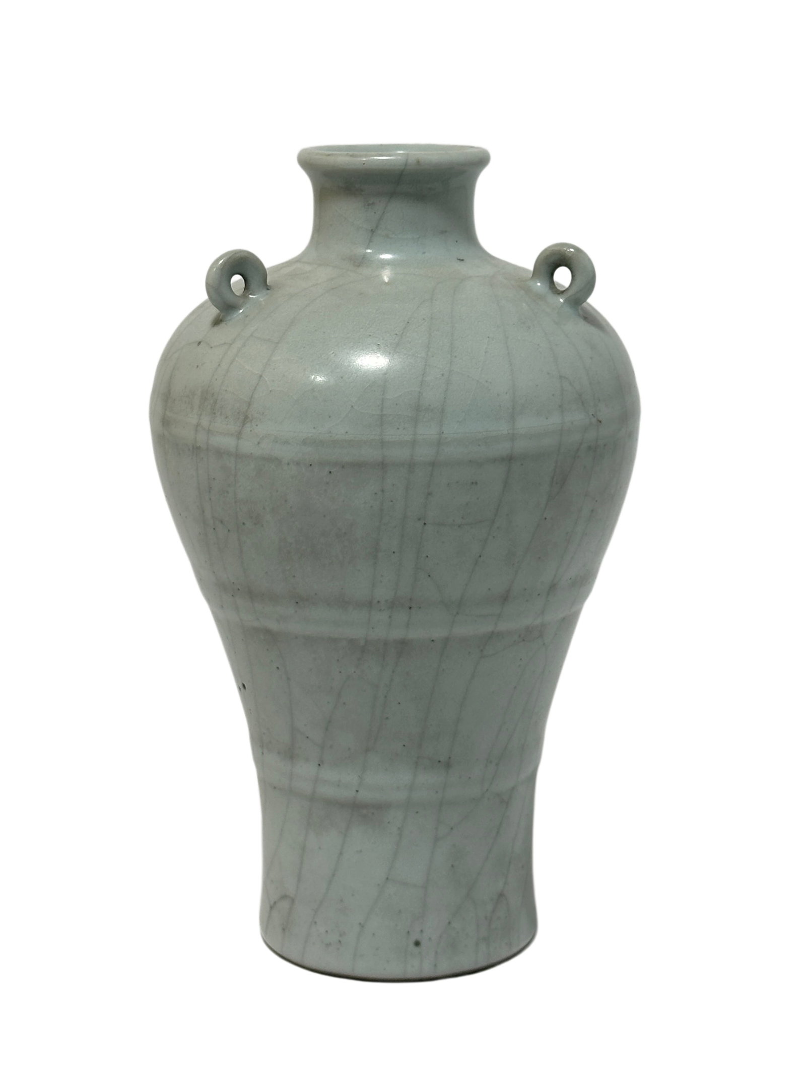 A Chinese guan ware meiping shape vase, Qian Long Pr.: Size:(Height23.6cm, Mouth Diameter5.5cm) Shipping:EU\HK\USA Ondoor shipping estimation:115EUR Condition:(Good Condition, No Hairlines, No Cracks, No Repairment Checked by UV&Strong Light, Age Traces)
