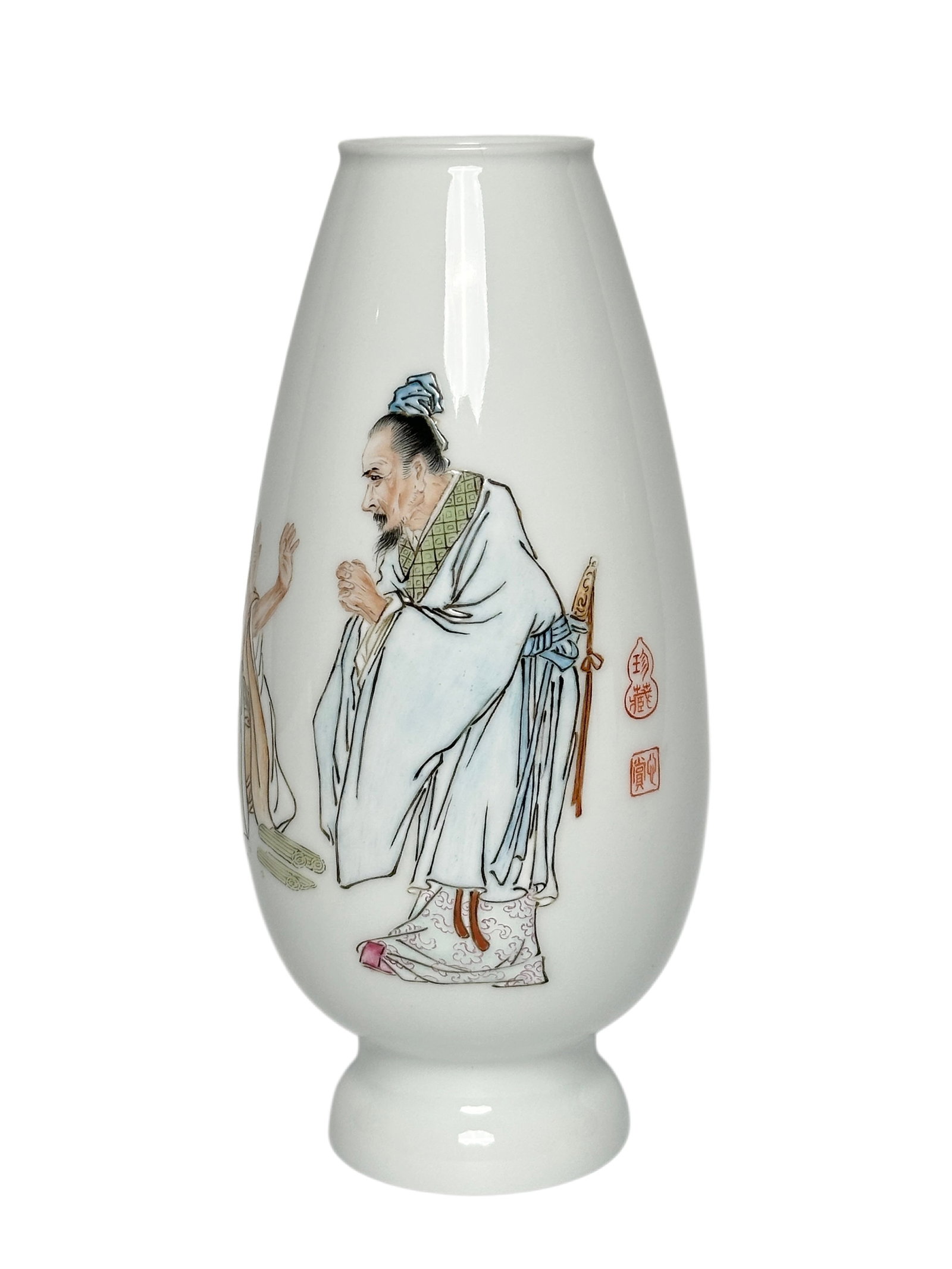 A Chinese Famille Rose vase, 1970's Pr.: Size:(Height19.8cm, Mouth Diameter4.7cm) Shipping:EU\HK\USA Ondoor shipping estimation:115EUR Condition:(Good Condition, No Hairlines, No Cracks, No Repairment Checked by UV&Strong Light, Age Traces) 