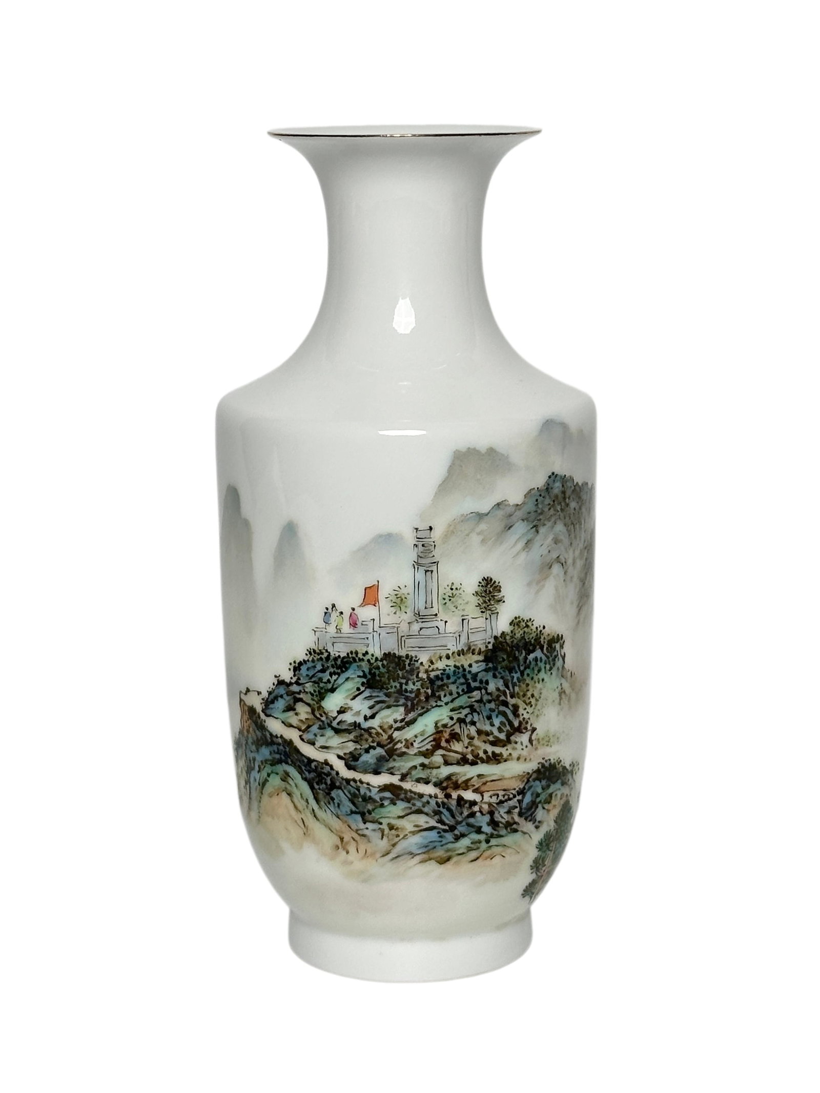 A Chinese Famille Rose vase, 1970's Pr.: Size:(Height16.5cm, Mouth Diameter5.3cm) Shipping:EU\HK\USA Ondoor shipping estimation:115EUR Condition:(Good Condition, No Hairlines, No Cracks, No Repairment Checked by UV&Strong Light, Age Traces) 