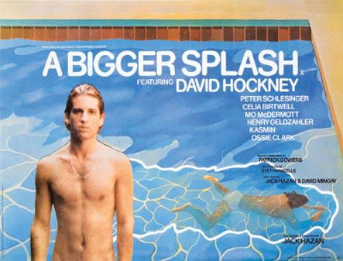 HOCKNEY, David [b. 1937] A BIGGER SPLASH: HOCKNEY, David [b. 1937] A BIGGER SPLASH offset lithograph in colours, 1974, printed by Nonsdale & Bartholomew, Nottingham, condition A-, original British, backed on linen 30 x 40 in. (76