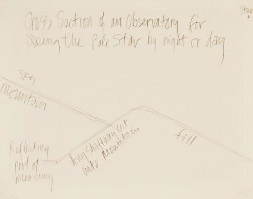 Robert Morris (b.1931) cross section of an observ: Robert Morris (b.1931) cross section of an observatory for seeing the pole star by night or daylithograph, 1971, signed and dated in pencil, numbered 85/150, copyright stamp verso, as included