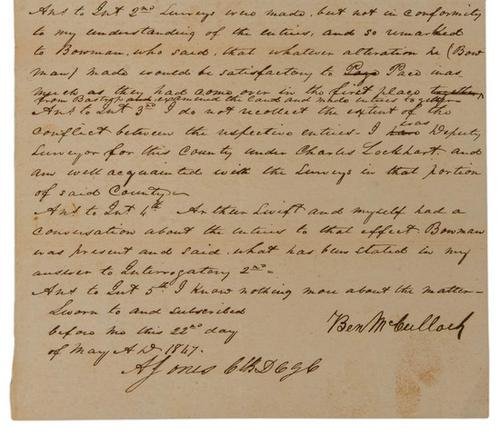 TEXAS - McCULLOCH, Ben. Autograph letter signed "