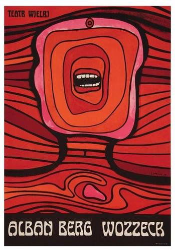 LENICA, Jan - WOZZECK - POLISH: LENICA, Jan (1928-?) WOZZECKoffset lithograph in colors, 1964, condition A-, backed on linen. 37 x 26 in (94 x 66 cm). (1)