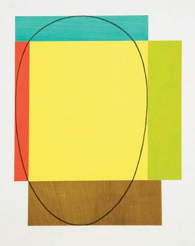 Robert Mangold five color frame: Robert Mangold (b.1937) five color framewoodcut printed in colors, 1985, signed in pencil, numbered 84/200, published by Crown Point Press, San Francisco, on Japan, with full margins, with sma