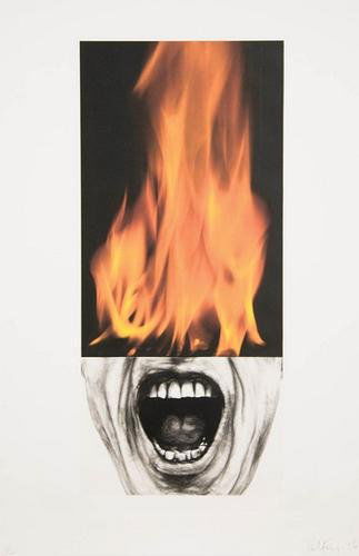 Robert Longo arena brains: Robert Longo (b.1953) arena brainslithograph printed in colors, 1986, signed and dated in pencil, inscribed "HC", an hors commerce impression aside from the edition of 75, published by Brooke