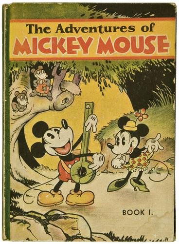 DISNEY STUDIOS. The Adventures of Mickey Mouse.Wal: DISNEY STUDIOS. The Adventures of Mickey Mouse. Story and Illustrations by Staff of Walt Disney Studios. Book 1.Philadelphia: David McKay Company, [1931]. 8vo. Printed in color. Original color