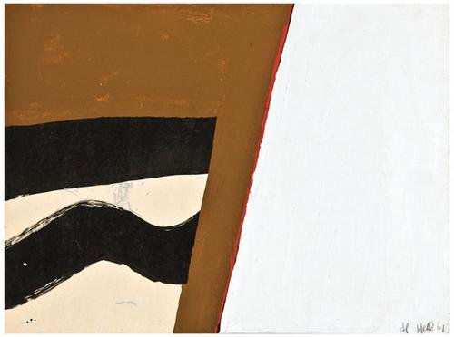 Al Held -- Abstract Composition: Al Held (1928-2005) Abstract Composition Mixed-media on white wove paper, 1961, signed and dated in pencil, lower right. 445 x 605 mm; 17 1/2 x 23 3/4 inches.