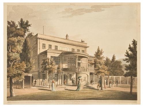 Bath. A group of eight aquatint views of Bath by: Bath. A group of eight aquatint views of Bath by John Claude Nattes (1765 - 1822) and Thomas Malton (1748 - 1804).Nattes: Milsom Street, Sydney Gardens, Orange Grove, North Parade, The Pump R