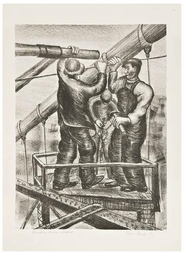 John Kacere Reflection: John Kacere (1920-1999) ReflectionEtching printed in colors, 1948, signed, titled and dated in pencil, numbered 8/25, on wove paper, with full margins, in good condition apart from pale paper