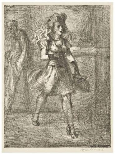Reginald Marsh Girl Walking (Elevated) (S.28): Reginald Marsh (1898-1954) Girl Walking (Elevated) (S.28)Lithograph, 1945, signed in pencil, the edition was 250, published by Associated American Artists, New York, on wove paper, with full m