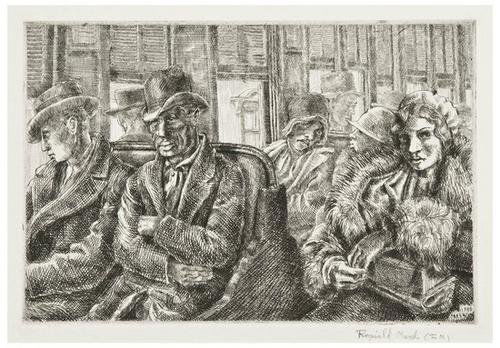 Reginald Marsh Third Avenue El (S.100): Reginald Marsh (1898-1954) Third Avenue El (S.100)Etching, 1931, signed "Reginald Marsh (F.M.) in pencil, by the artist's wife, the edition was 13, a later printing done in 1956 aside from the