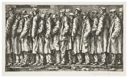 Reginald Marsh (1898-1954) The Breadline, No one h: Reginald Marsh (1898-1954) The Breadline, No one has Starved (S.139)Etching, 1932, signed 'Reginald Marsh (F.M)' in pencil by the artist's wife, the edition was 3, a later printing done in 195